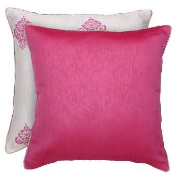Ivory Pink Block Printed Reversible Cushion Cover (Set of 2pcs) 5
