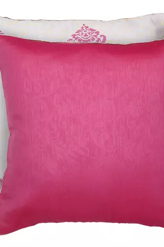 Ivory Pink Block Printed Reversible Cushion Cover (Set of 2pcs)