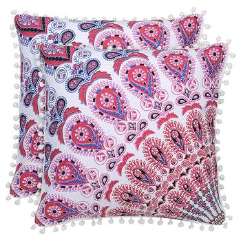 Mandala Print Blue and Pink Cushion Cover (Set of 2pcs) 1