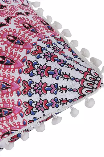 Mandala Print Blue and Pink Cushion Cover (Set of 2pcs)