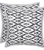 Black and white Block Printed Cushion Cover (Set of 2pcs)