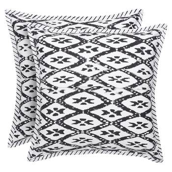 Black and white Block Printed Cushion Cover (Set of 2pcs) 5