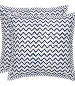 Navy blue on ivory Block Print Cushion Cover (Set of 2 pcs)