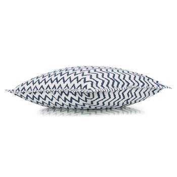 Navy blue on ivory Block Print Cushion Cover (Set of 2 pcs) 2