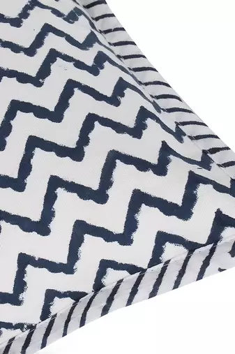 Navy blue on ivory Block Print Cushion Cover (Set of 2 pcs)