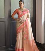 Orange Soft Silk Zari Weaving Saree Festive Wear