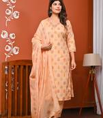 Premium quality cotton printed kurti with  embriodery work  with printed pant with full sized printed dupatta