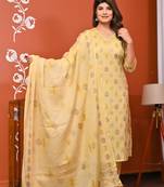 Premium quality cotton printed kurti with  embriodery work  with printed pant with full sized printed dupatta