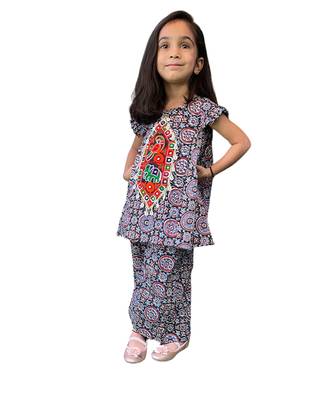 Aglare girls's cotton ajarakh ,palazzo set sets for girls suite,girls suit salwar,palazzo set red 1