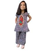 Aglare girls's cotton ajarakh ,palazzo set sets for girls suite,girls suit salwar,palazzo set blue