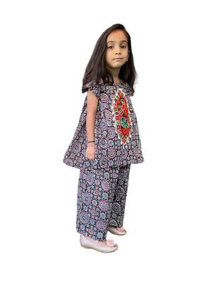 Aglare girls's cotton ajarakh ,palazzo set sets for girls suite,girls suit salwar,palazzo set blue 3