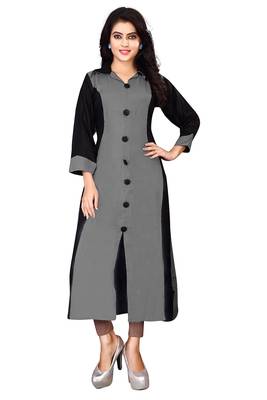 Traditioanl Rayon  Grey Kurti 1