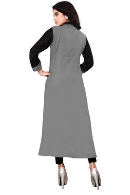 Traditioanl Rayon  Grey Kurti 3