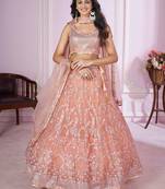 beige sequins net lehenga set choli with dupatta with dupatta