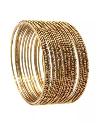 GOLD PLATED BANGLE SET OF 12 3