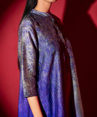Multicolor dupion silk printed kurta sets 2