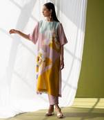 Multicolor dupion silk printed kurta sets