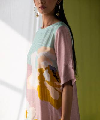 Multicolor dupion silk printed kurta sets 2