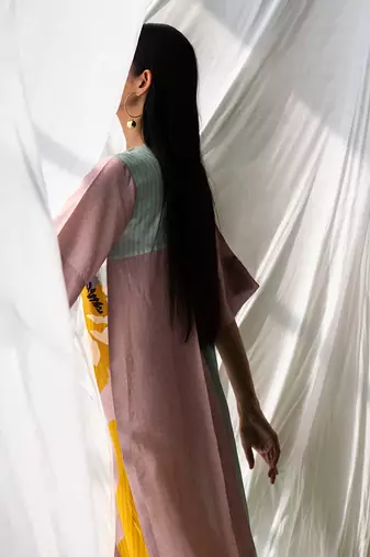 Multicolor dupion silk printed kurta sets