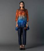 Multicolor dupion silk printed kurta sets