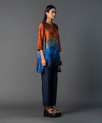 Multicolor dupion silk printed kurta sets 2