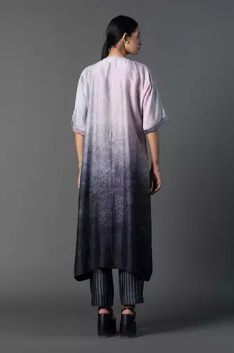 Multicolor dupion silk printed kurta sets