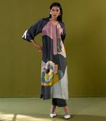 Multicolor dupion silk printed kurta sets