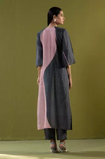 Multicolor dupion silk printed kurta sets