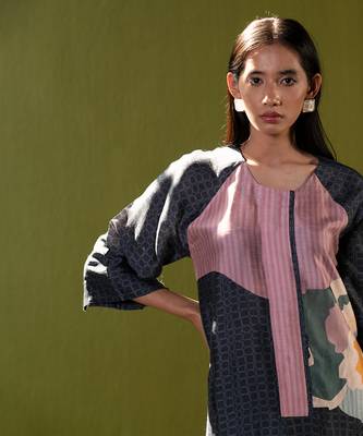 Multicolor dupion silk printed kurta sets 5