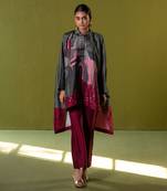 Multicolor dupion silk printed kurta sets