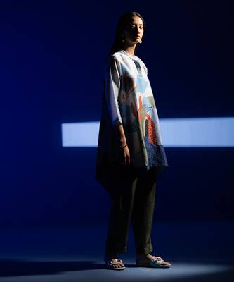 Multicolor dupion silk printed kurta sets 2