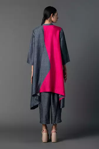Multicolor dupion silk printed kurta sets