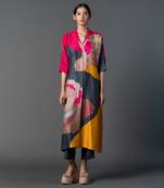 Multicolor dupion silk printed kurta sets