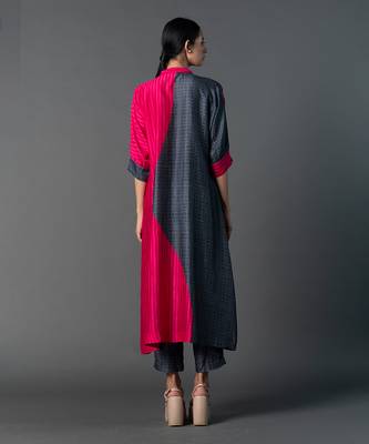 Multicolor dupion silk printed kurta sets 3