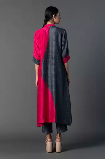 Multicolor dupion silk printed kurta sets