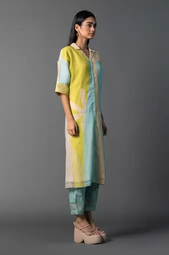 Multicolor japenese quash printed kurta sets
