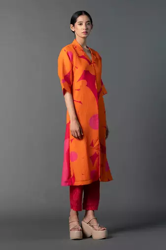 Multicolor japenese quash printed kurta sets