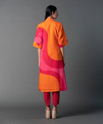Multicolor japenese quash printed kurta sets 3