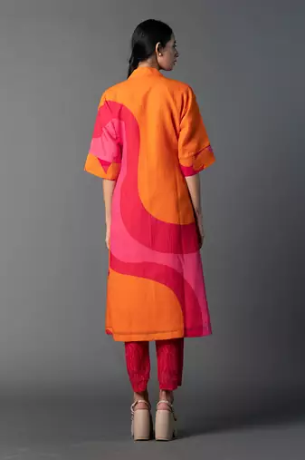 Multicolor japenese quash printed kurta sets