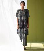 Multicolor dupion silk printed kurta sets