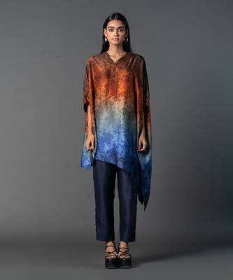 Multicolor dupion silk printed kurta sets 1