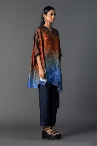 Multicolor dupion silk printed kurta sets