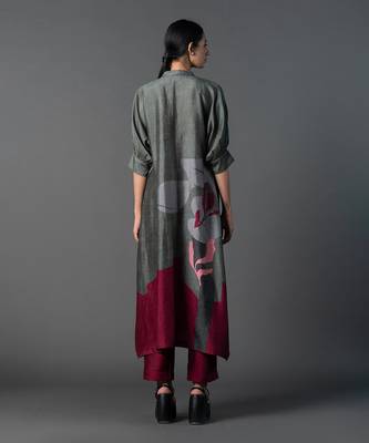 Multicolor dupion silk printed kurta sets 2