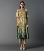 Light green dupion silk printed kurta sets