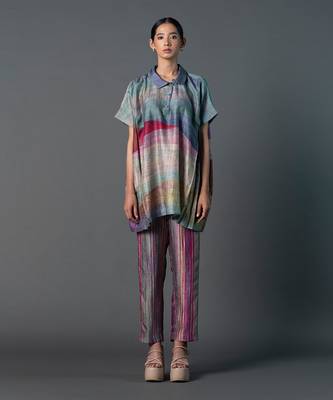 Multicolor dupion silk printed kurta sets 1