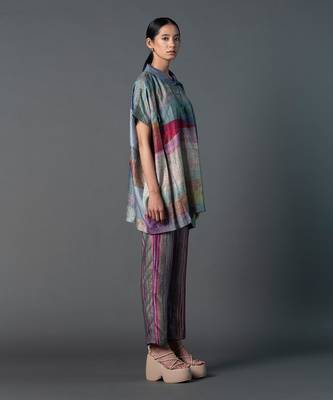 Multicolor dupion silk printed kurta sets 2