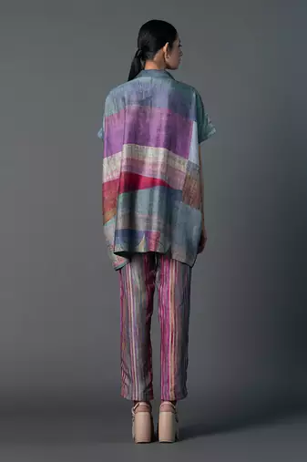 Multicolor dupion silk printed kurta sets