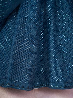  blue thread embroidery georgette party lehenga set choli with dupatta 7