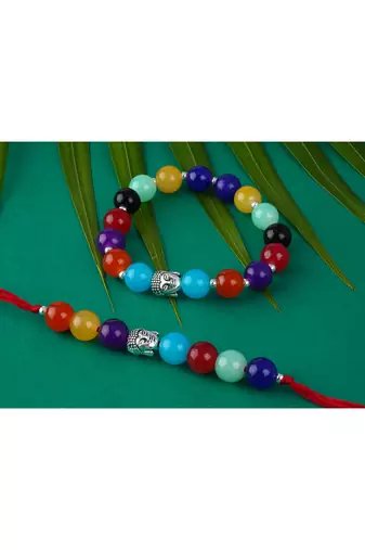 7 chakra energetic healing money magnet rakhi bracelet for spiritual connection and protection for brother