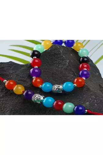 7 chakra energetic healing money magnet rakhi bracelet for spiritual connection and protection for brother